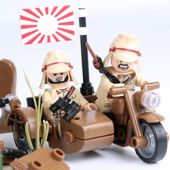 WW2 Imperial Japanese soldiers on motorbike
