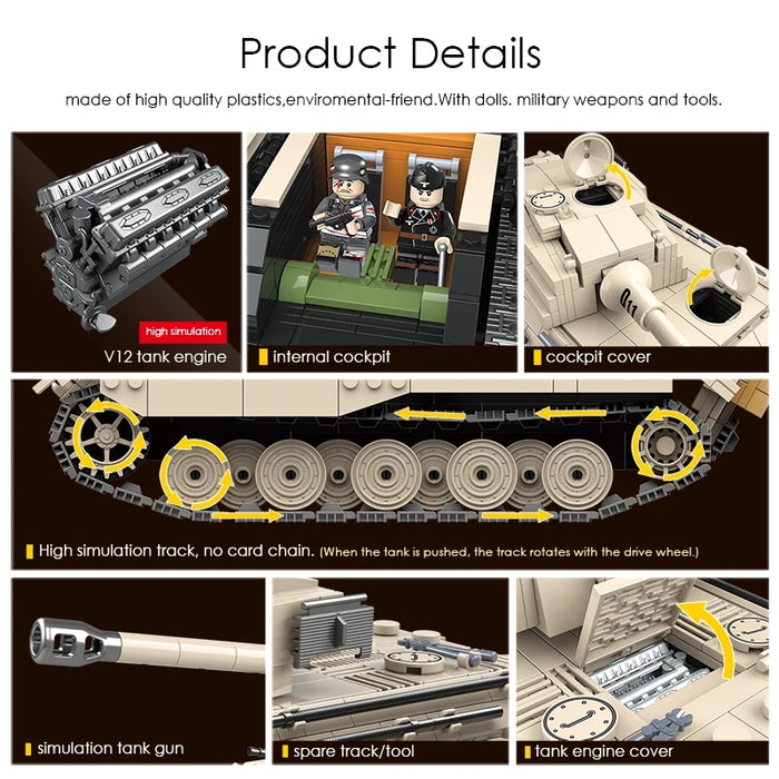 WW2 German King Tiger Tank — Brick Block Army