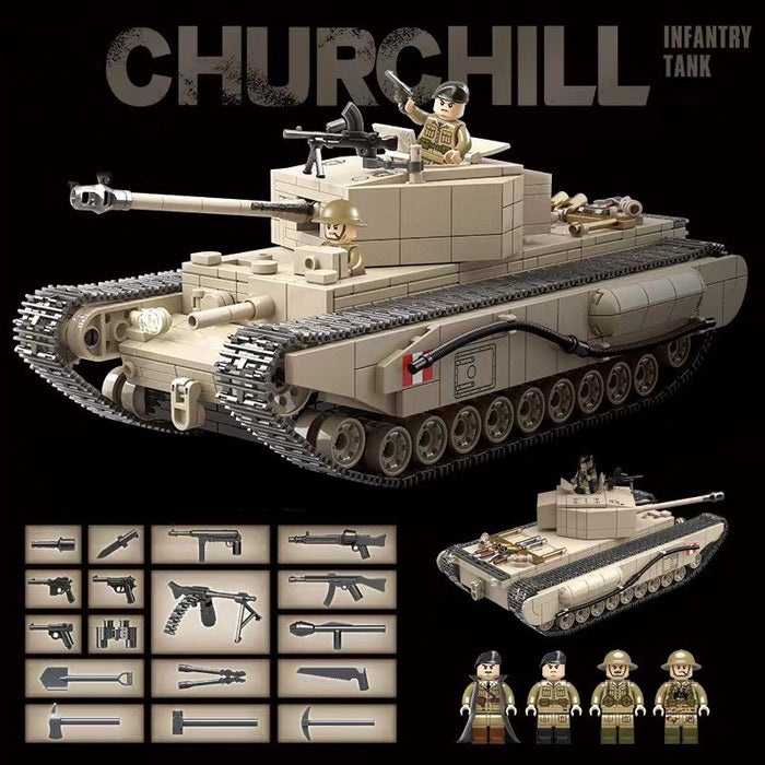 BUILDARMY Churchill Tank WWII British Military Construction Set Scale 1:33 BUILDARMY Churchill Tank WWII British Military Construction Set Scale 1:33