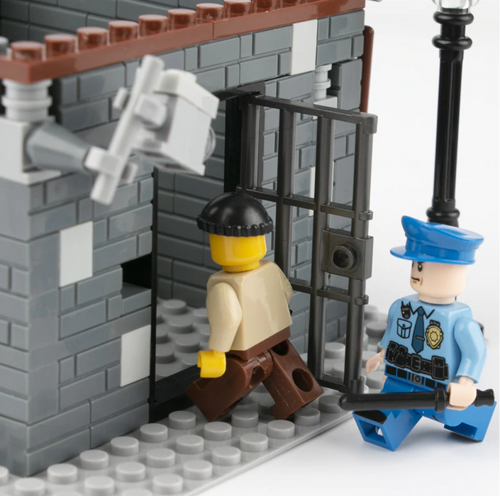 custom police figures and jail cell toy