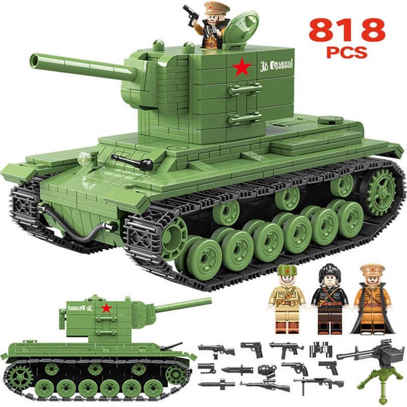 WW2 KV-2 Soviet Heavy Army Tank — Brick Block Army