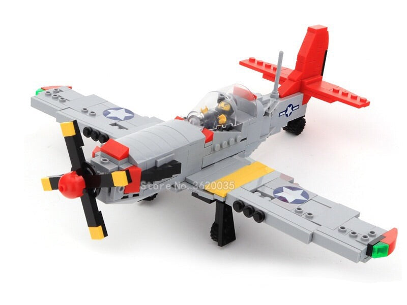 compatible lego P-51D fighter