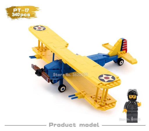 custom lego PT-17 stearman biplane