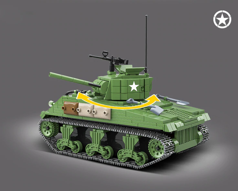compatible lego M4A1 Sherman Tank