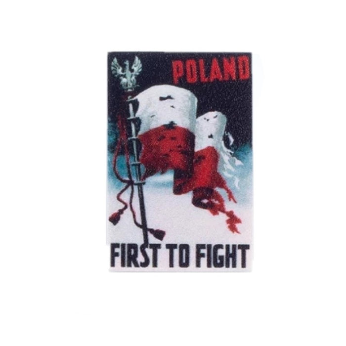 British Poland First to Fight Propoganda Poster 2 x tile 